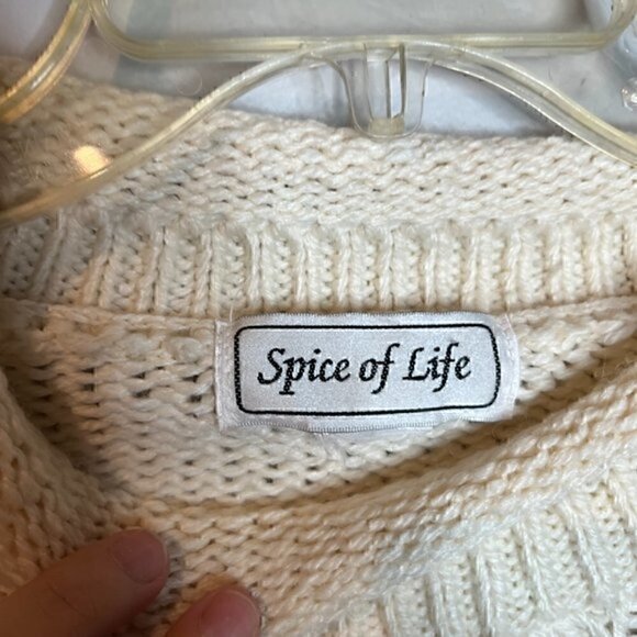 Vintage chunky knit grandmacore cottagecore floral sweater - Picture 3 of 4